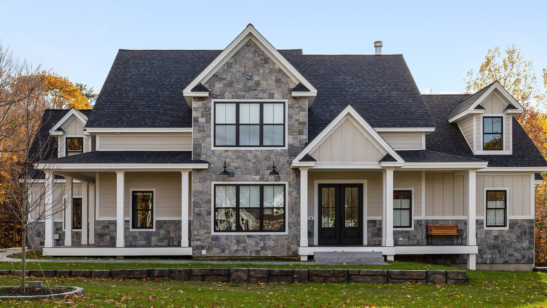 Handcrafted Home With Stone Veneer Siding Materials
