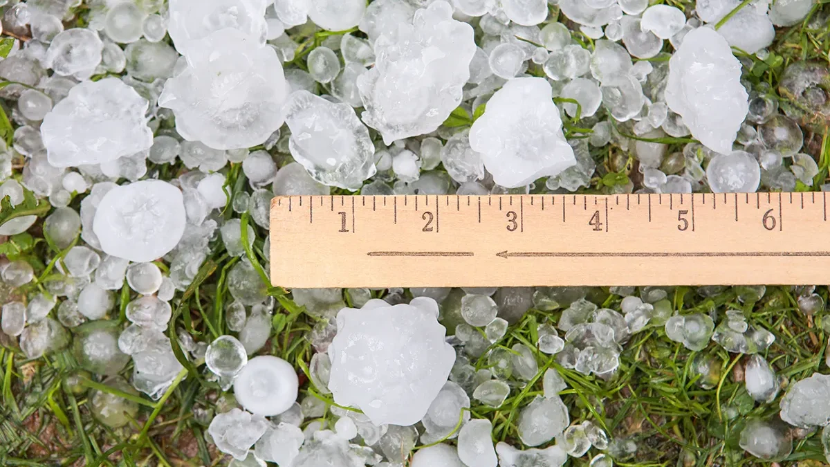 Hail Measured After Hail Storm In Wichita Ks