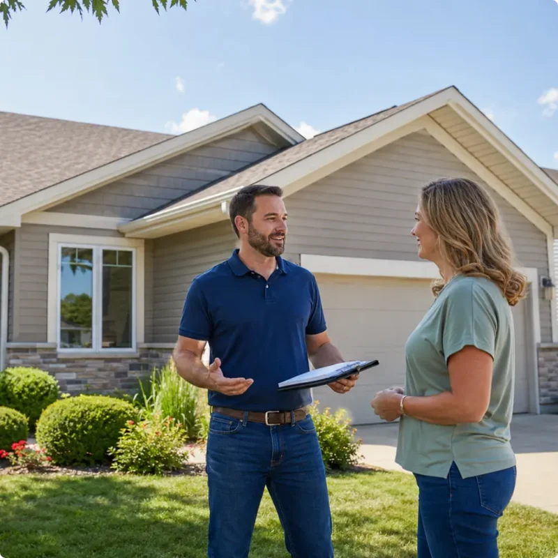 Contractor Speaks With Home Owner Contractor Speaks With Home Owner